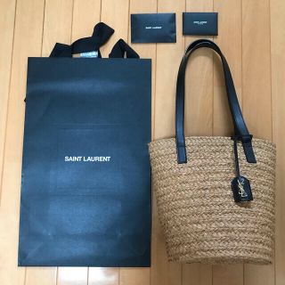 サンローラン(Saint Laurent)のサンローラン　ラフィア　パニエ　スモール(かごバッグ/ストローバッグ)