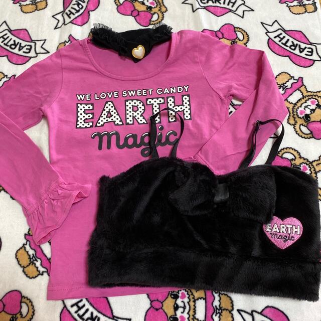 EARTHMAGIC(アースマジック)のEARTHMAGIC☆ビスチェ付トップス110cm キッズ/ベビー/マタニティのキッズ服女の子用(90cm~)(Tシャツ/カットソー)の商品写真