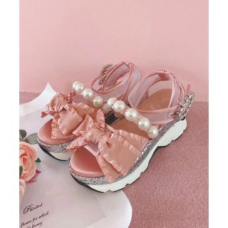 スワンキス(Swankiss)のスワンキス Swankiss EV ribbon sandal ピンクサンダル靴(サンダル)