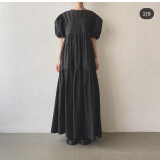 ザラ(ZARA)の極美品　HOWDY. marun sleeve ワンピース　ブラック(ロングワンピース/マキシワンピース)