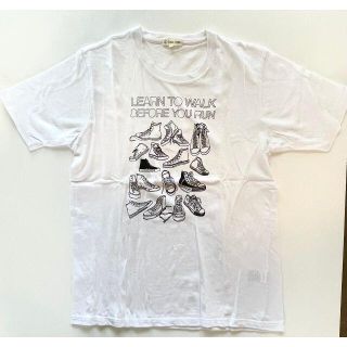 Tシャツ　メンズ　白　Lサイズ　スニーカー　柄(Tシャツ/カットソー(半袖/袖なし))