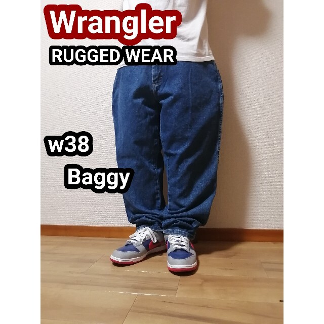 Wrangler(ラングラー)のWrangler ラングラーバギージーンズ バギーデニム テーパードパンツw38 メンズのパンツ(デニム/ジーンズ)の商品写真
