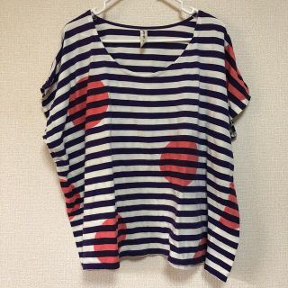 グラニフ(Graniph)のグラニフ　ボーダー　ドット柄　トップス　(Tシャツ(半袖/袖なし))