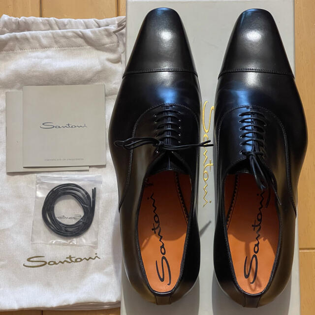 人気絶頂 Santoni - サントーニ ストレートチップ 9.5 (28.0cm位) 黒 ...