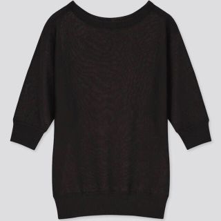 ユニクロ(UNIQLO)の再値下げ‼️UNIQLO ライトシアーボートネックセーター 未使用(カットソー(半袖/袖なし))