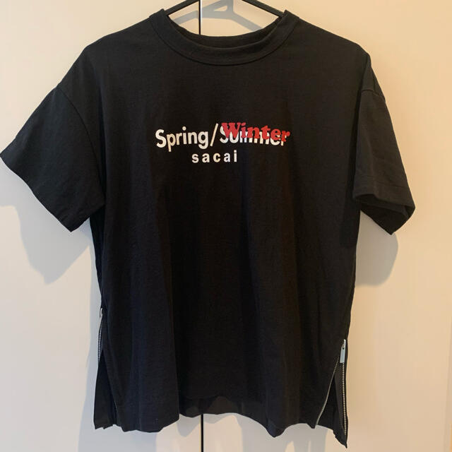 sacai SPRING／WINTER CUT SEWNジップアップ半袖Tシャツ