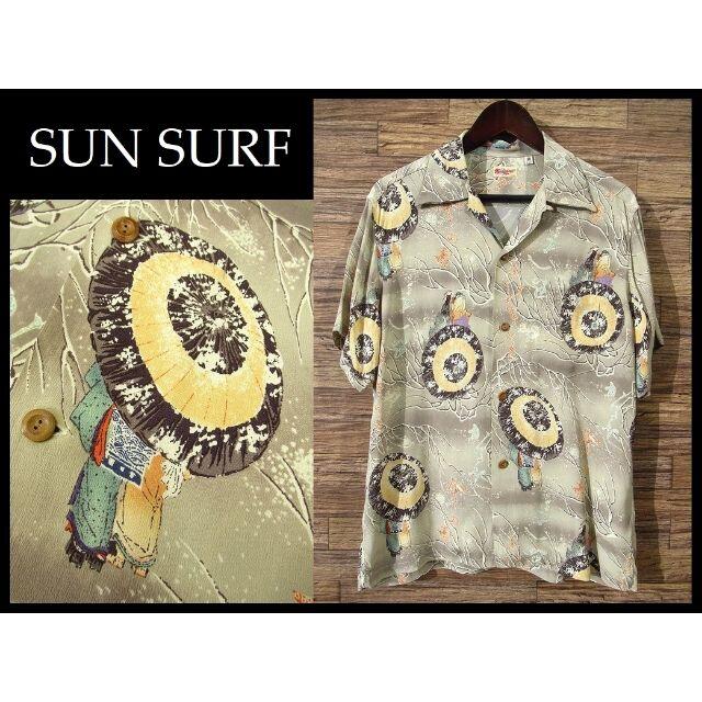 ＊東洋 SUN SURF Hawaiian レーヨン キジ アロハシャツ M