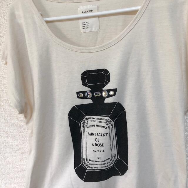 PAGEBOY(ページボーイ)のPAGEBOY 白　プリント　Tシャツ レディースのトップス(Tシャツ(半袖/袖なし))の商品写真