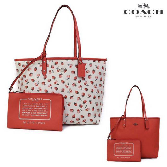 コーチトートバッグ リバーシブル COACH トートバッグ 柄