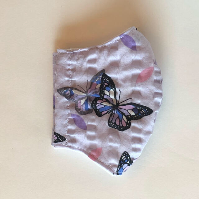 ハンドメイド☆幼児サイズ夏用立体インナーマスク蝶柄紫の通販 by のじのますく｜ラクマ
