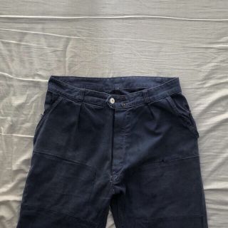 コモリ(COMOLI)のfrenchwork blue moleskin pants (ワークパンツ/カーゴパンツ)