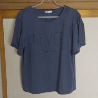 フレアー袖Tシャツ  Lサイズ ブルー(Tシャツ(半袖/袖なし))