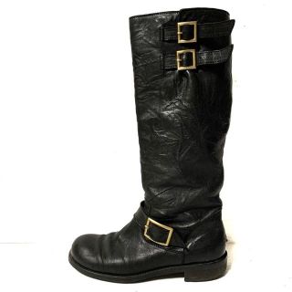 ジミーチュウ(JIMMY CHOO)のジミーチュウ ロングブーツ 38 1/2 - 黒(ブーツ)