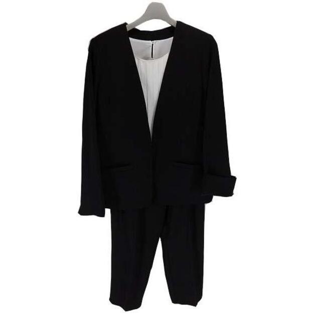 KFC0973送料無料新品ブラックフォーマルパンツスーツ×ブラウス3点セットLL レディースのフォーマル/ドレス(スーツ)の商品写真