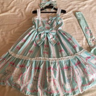 Angelic Pretty ティアードジャンパースカート サックス ロリータ