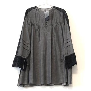 シップスフォーウィメン(SHIPS for women)の新品❗️SHIPS シップス レースタック チュニック グレー(チュニック)