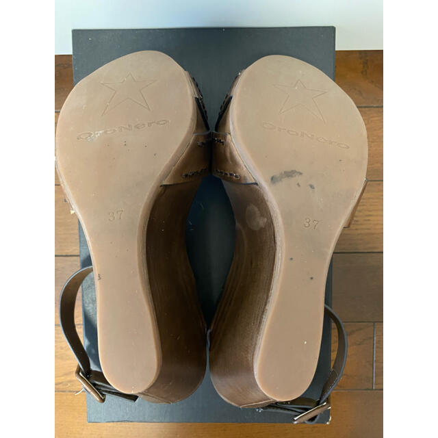 ZARA(ザラ)のORONERO ウエッジソールサンダル　ブラウン　厚底 レディースの靴/シューズ(サンダル)の商品写真