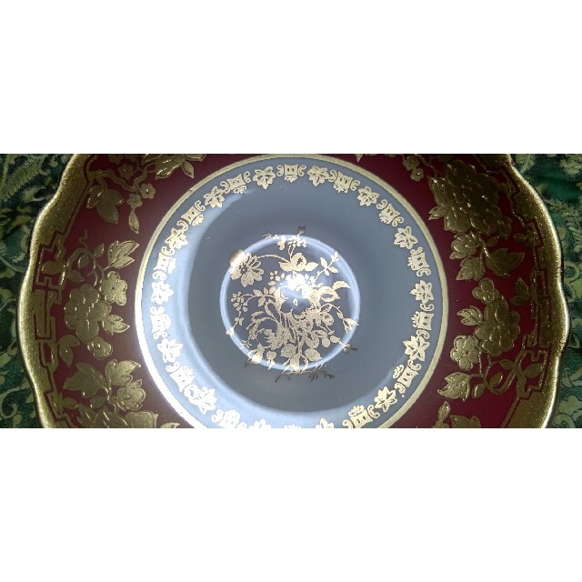 ヴィンテージ ハマースレイ ルビートリム 金盛花柄 ティーカップ&ソーサー口径97cm高さ5cmソーサー