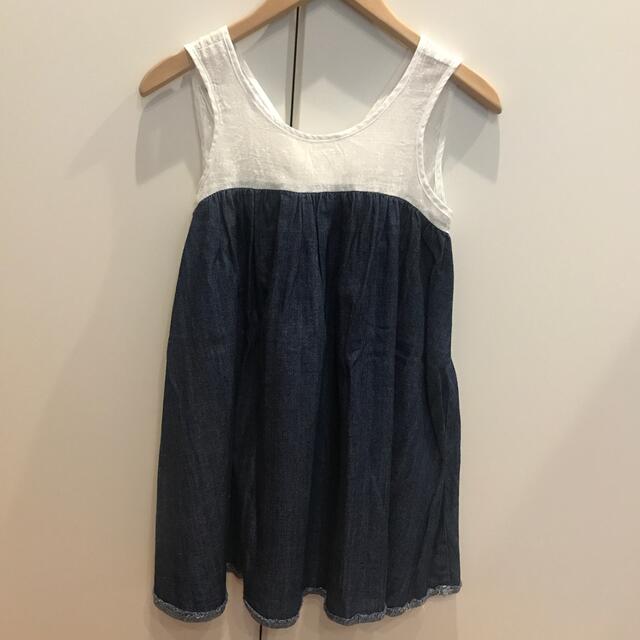 SHIPS(シップス)のships インディゴ 刺繍 ノースリーブ チュニック 8才 キッズ/ベビー/マタニティのキッズ服女の子用(90cm~)(Tシャツ/カットソー)の商品写真