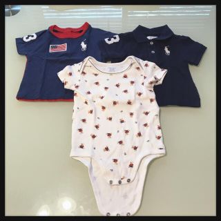 ラルフローレン(Ralph Lauren)の★ラルフローレン★シャツ&ロンパース3枚セット【美品】(ロンパース)