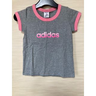 アディダス(adidas)のアディダス 半袖Tシャツ(グレー×ピンク)130cm(Tシャツ/カットソー)