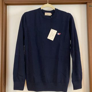 メゾンキツネ(MAISON KITSUNE')の新品未使用★Maison kitsune★メゾンキツネプルオーバー★Sネイビー(ニット/セーター)