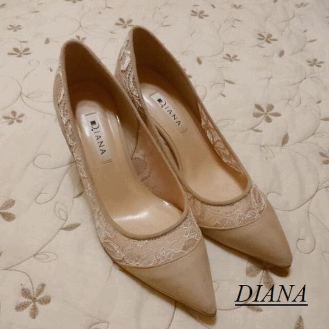 DIANA(ダイアナ)のDIANAダイアナ♡スエード調　花柄シースルーレースパンプス レディースの靴/シューズ(ハイヒール/パンプス)の商品写真