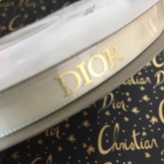 1ロール50mです☆DIOR リボン オフホワイト ゴールドロゴ | gellonautos.cl