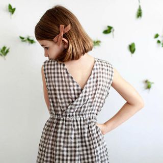 キャラメルベビー&チャイルド(Caramel baby&child )のsoor ploom チェック　ワンピース　8/9y(ワンピース)