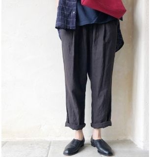 美品 2021SS conges payes リネンチェックイージーパンツ