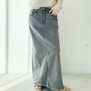 アパルトモンドゥーズィエムクラス(L'Appartement DEUXIEME CLASSE)のGOOD GRIEF  DENIM LONG SK with chain(ロングスカート)