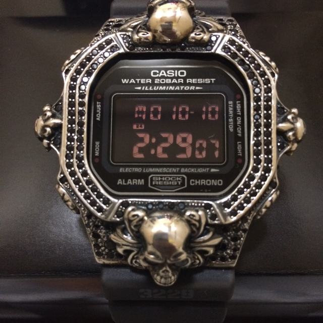 驚きの値段 G-SHOCK カスタムベゼル クロムスカル [激レア] - 腕時計(デジタル)