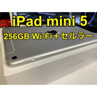 アイパッド(iPad)の【大容量256GB】【極美品】iPad Mini 5 WiFi＋セルラー(タブレット)