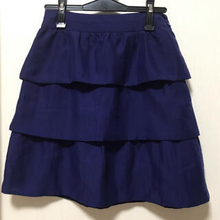 ひざ丈スカート　青紫(ひざ丈スカート)