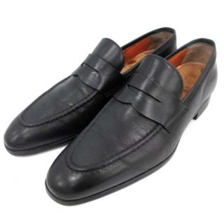 サントーニ(Santoni)のサントーニ ローファー スリッポン 5.5 24.5-25cm 黒(スリッポン/モカシン)