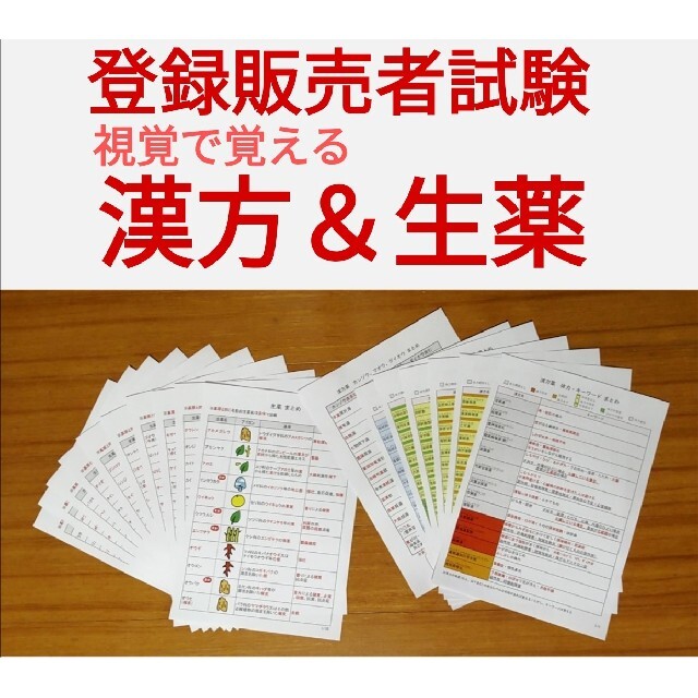 【ラミネートなし】登録販売者試験　視覚で覚える漢方・生薬暗記セット　 エンタメ/ホビーの本(資格/検定)の商品写真