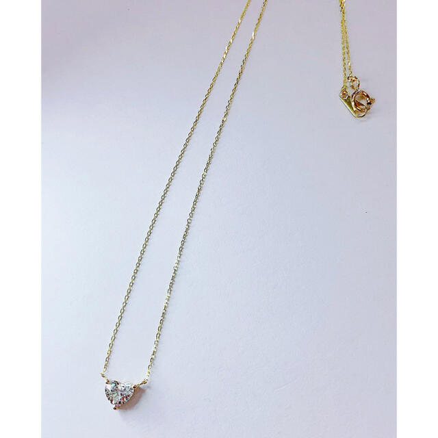 ★0.361ct★✨中宝G,SI-2一粒ハートダイヤモンドK18ネックレス