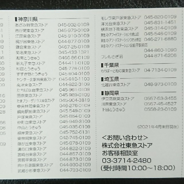 東急ストア 株主お買い物優待券 40枚 チケットの優待券/割引券(ショッピング)の商品写真