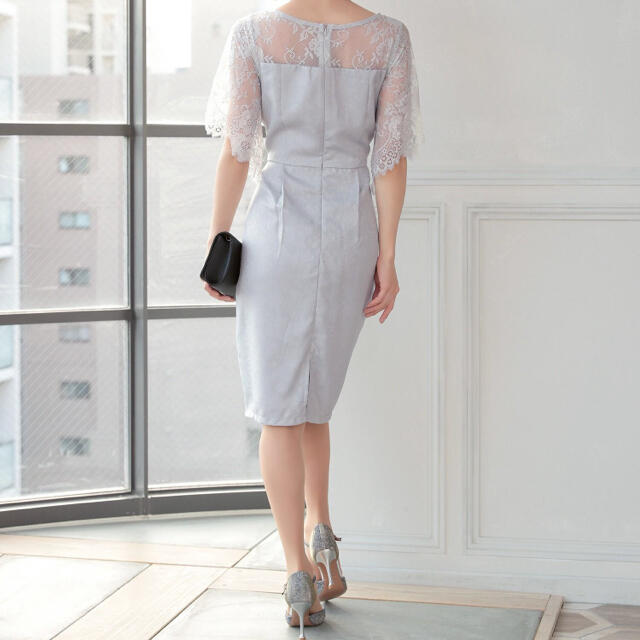 【結婚式】レースワンピース レディースのフォーマル/ドレス(ミディアムドレス)の商品写真