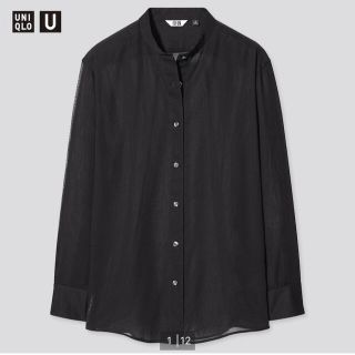 ユニクロ(UNIQLO)のUNIQLO シアーバンドカラーシャツ(シャツ/ブラウス(長袖/七分))