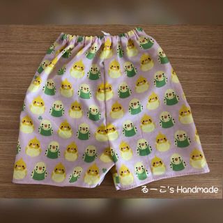 夏にオススメ♡ 手ぬぐいズボン インコ柄(ファッション雑貨)