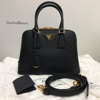 プラダ(PRADA)の美品♡PRADA 2WAY 斜め掛け ミニ ハンドバッグ サフィアーノ ブラック(ショルダーバッグ)