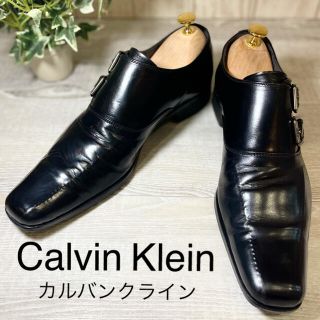 カルバンクライン(Calvin Klein)の【くりぼっち様専用】カルバンクライン 25 黒 ブラック ダブルモンク(ドレス/ビジネス)