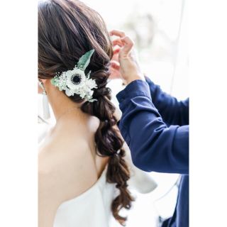 ヘッドドレス　ヘアアクセサリー　ウエディング　結婚式　アネモネ(ヘッドドレス/ドレス)