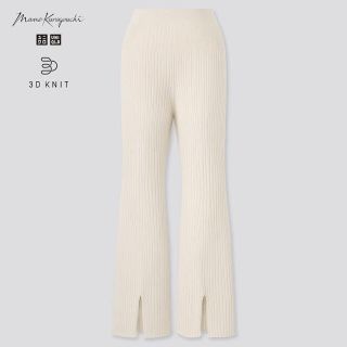 マメ(mame)の新品未使用✦UNIQLO×mame 3Dリブフロントスリットパンツ(カジュアルパンツ)