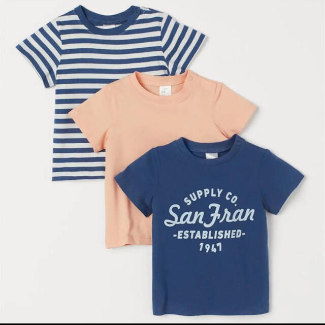 H&M(エイチアンドエム)の新品  Tシャツ3枚セット  H&M  エイチアンドエム 100サイズ キッズ/ベビー/マタニティのキッズ服男の子用(90cm~)(Tシャツ/カットソー)の商品写真