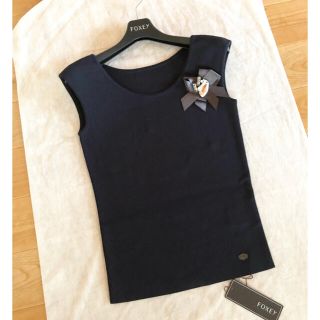 フォクシー(FOXEY)の☆FOXEYフォクシー☆レーヨンBLENDセーター♪ノースリーブニット新品タグ付(カットソー(半袖/袖なし))