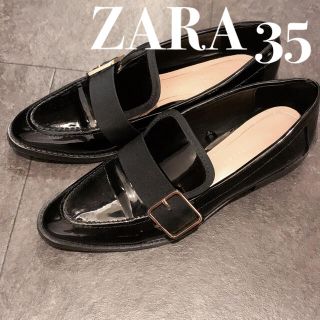 ザラ(ZARA)のZARAパンプス黒エナメルローヒール(ハイヒール/パンプス)