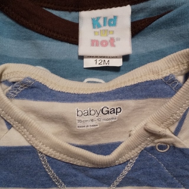 babyGAP(ベビーギャップ)のロンパース 90cm 2枚セット キッズ/ベビー/マタニティのベビー服(~85cm)(ロンパース)の商品写真