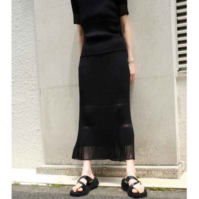 レディース完売Transparent Long Knit Skirt⭐︎